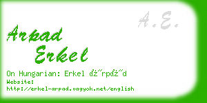 arpad erkel business card